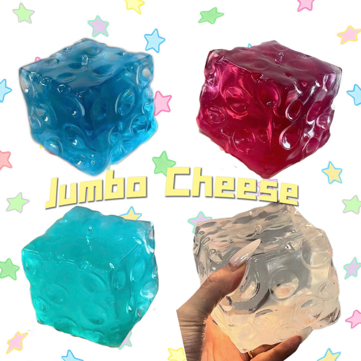 4 Colors Jumbo Cheese Stress Ball