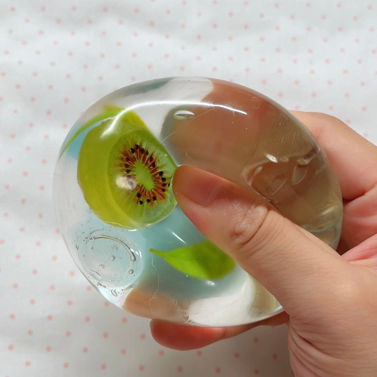 Crystal Kiwi Bow Coconut Oil Stress Ball