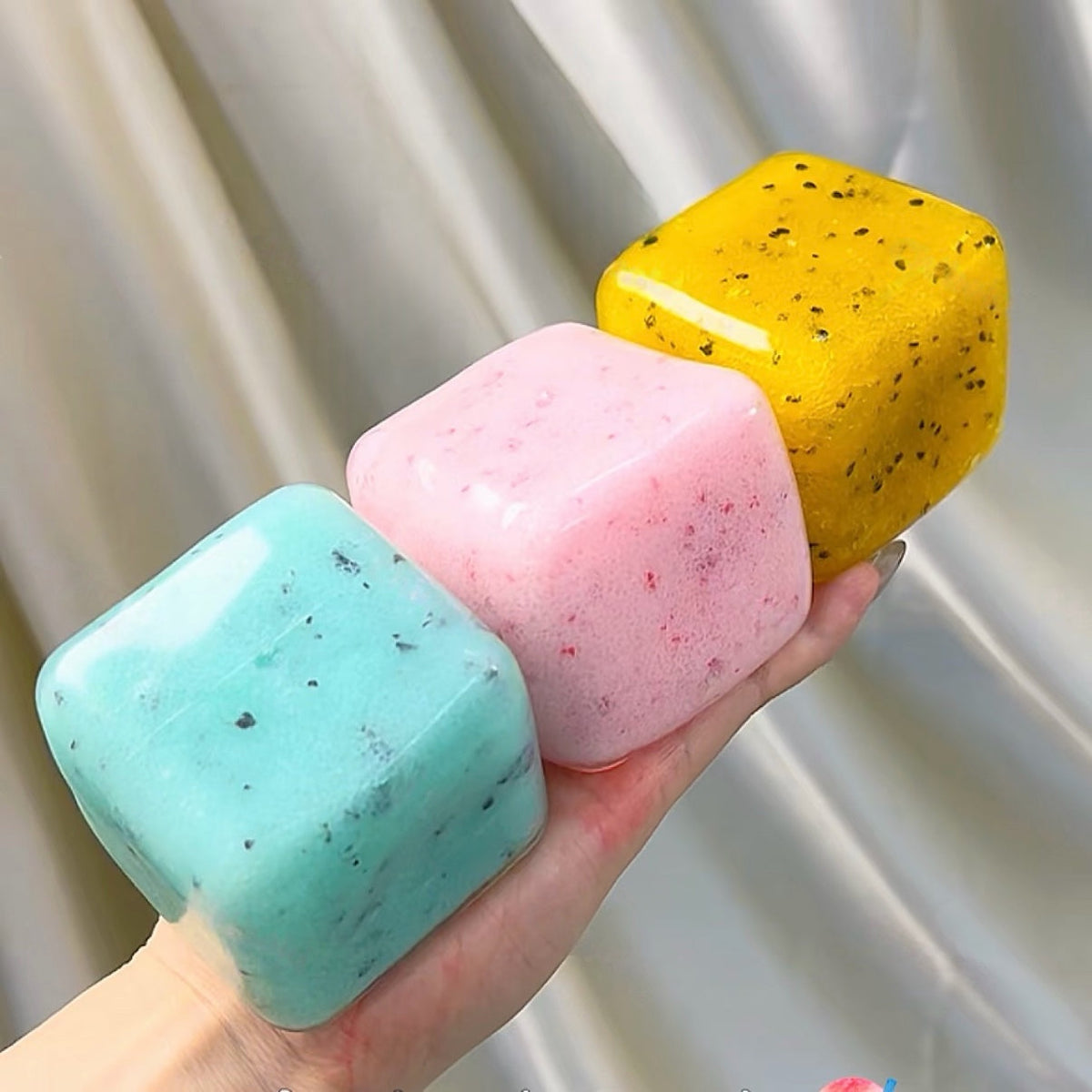 3 Colors Smoothie Yogurt Cube Stress Ball