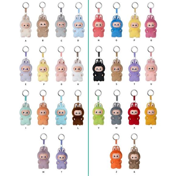 POP MART Labubu V4 The Monsters Pin For Love Alphabet Plush Pendant - Letter B