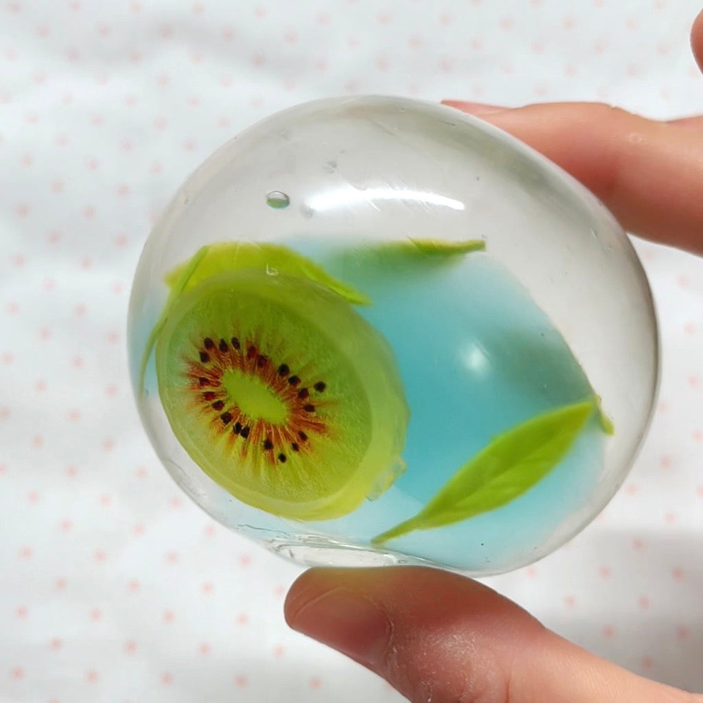 Crystal Kiwi Bow Coconut Oil Stress Ball
