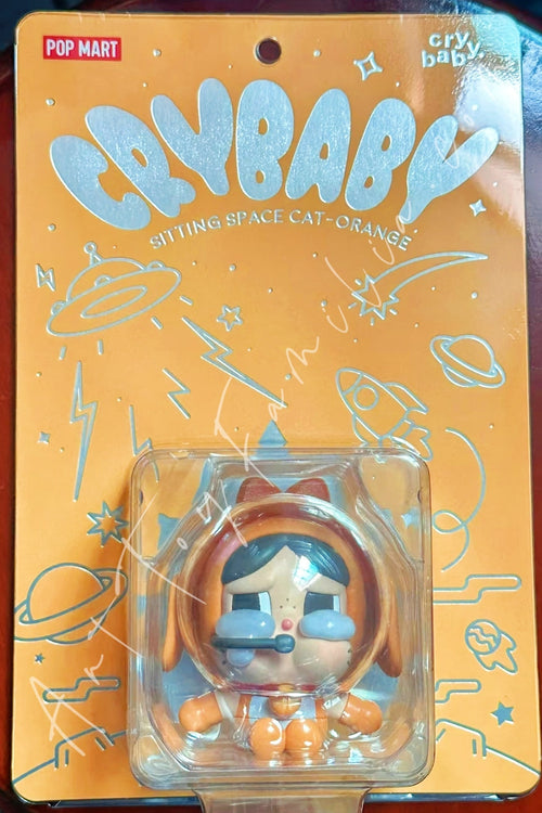 crybaby-sitting-space-cat-orange-POP Mart Crybaby